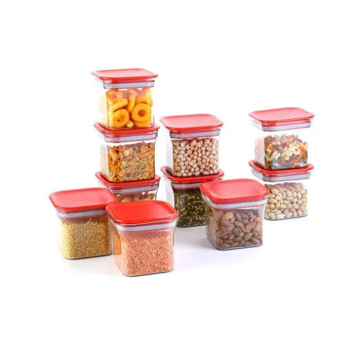 Transparent 600Ml Square Plastic Container Set