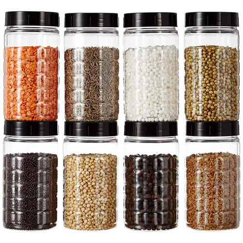 Transparent 250ml Spices Plastic Pet Jars