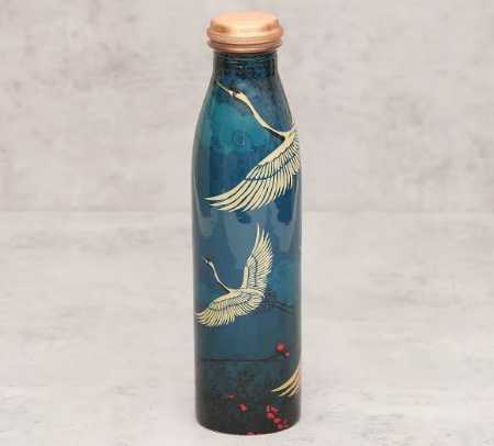 Multicolor Cranes Copper Bottle