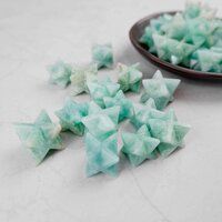 Natural Amazonite Gemstone 8 Point Merkaba Stars