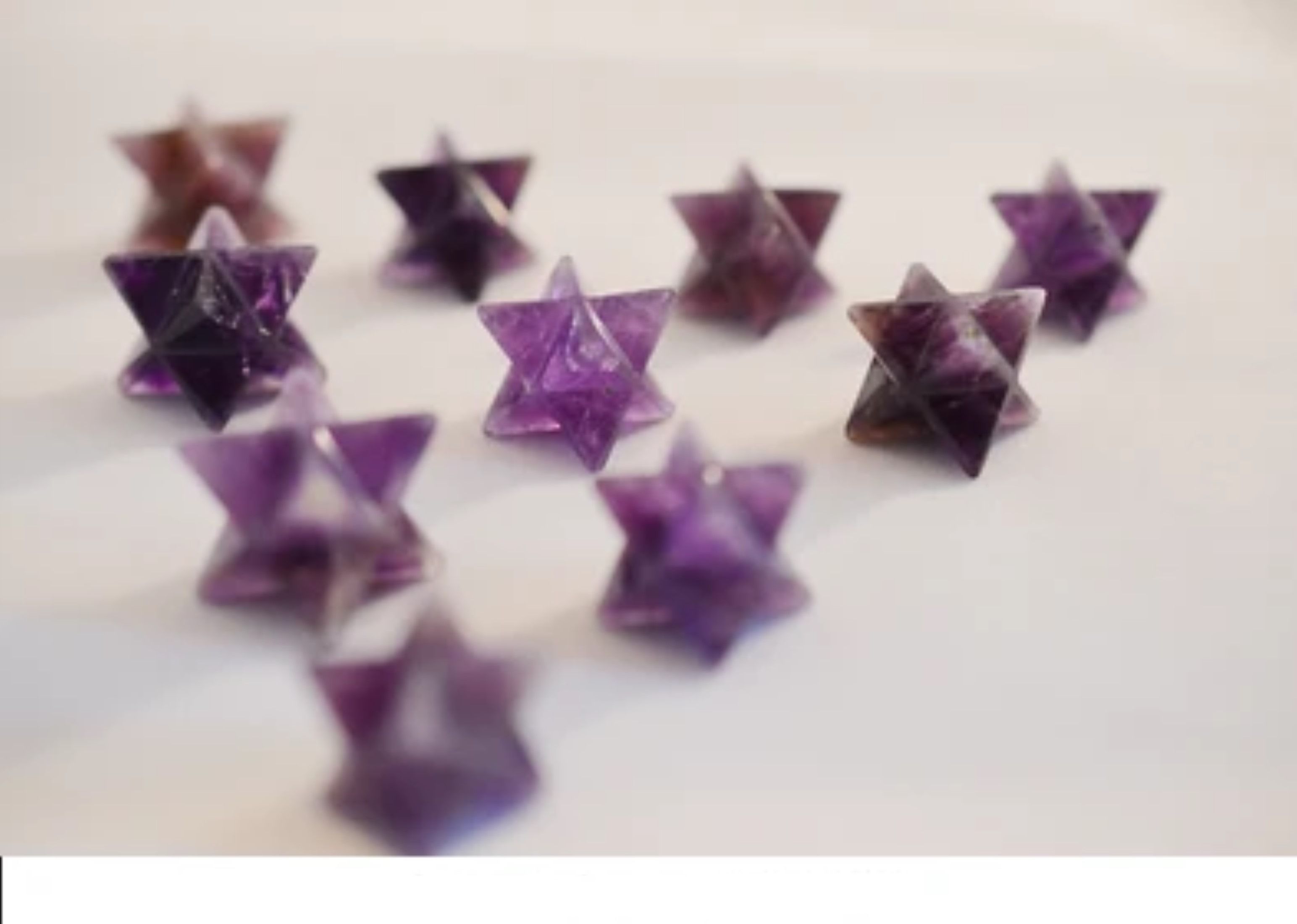 Natural Amethyst Gemstone 8 Point Merkaba Stars