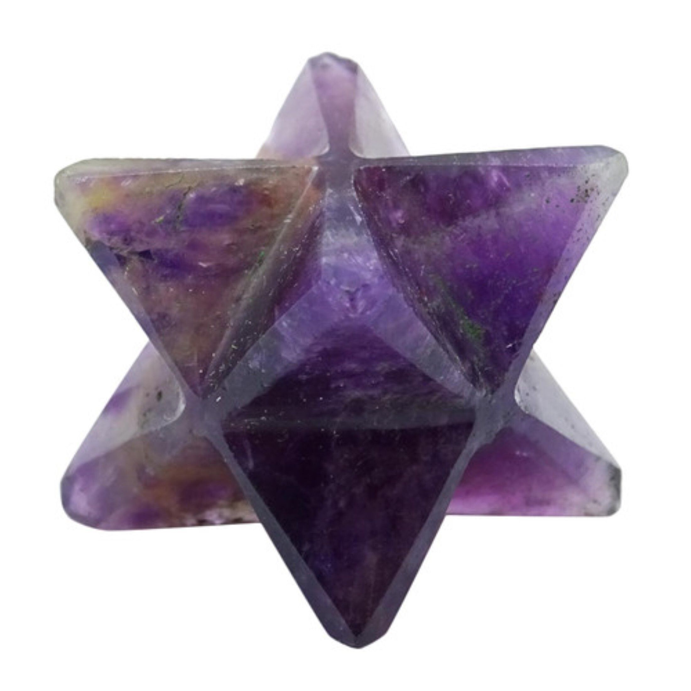 Natural Amethyst Gemstone 8 Point Merkaba Stars