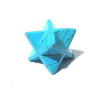 Natural Turquoise Stones Gemstone 8 Point Merkaba Stars - A+ Grade, 20-25mm Size, Sky Blue Color, 80g Weighing, Ideal For Jewelry And Spiritual Use
