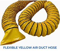 Yellow Air Duct Hose - Durable Plastic, Round Shape, Bright Yellow Color | Male Connection, Flexible Design, Corrosion & Abrasion Resistant