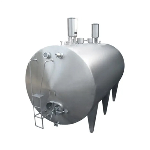 Silver Horizontal Milk Storage Tank