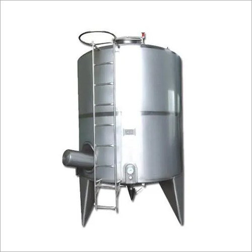 Silver Vertical Milk Storage Tank