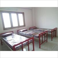 Kids Hostel Beds - Solid Wood & Iron, Red And Black Color Combination | Easy To Clean, Easy To Install, Lightweight, Rust Proof