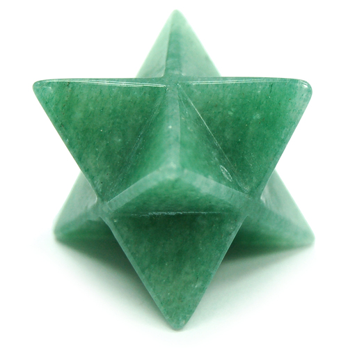 Natural Green Aventurine Gemstone 8 Point Merkaba Stars