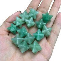 Natural Green Aventurine Gemstone 8 Point Merkaba Stars