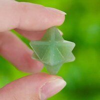 Natural Green Aventurine Gemstone 8 Point Merkaba Stars