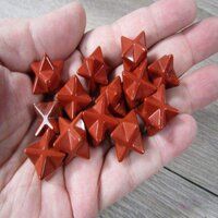 Natural Red Jasper Gemstone 8 Point Merkaba Stars