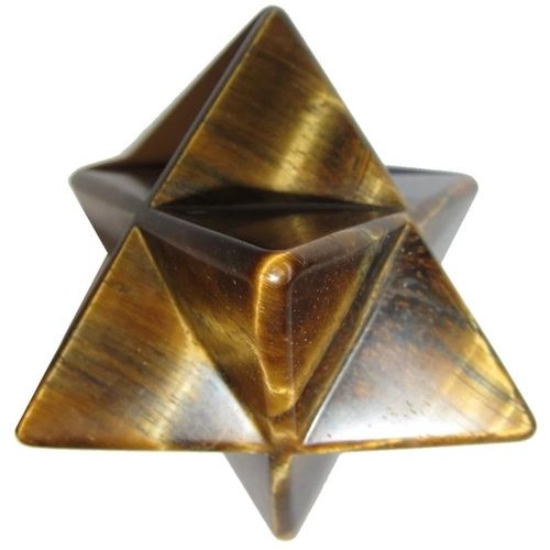 Natural Tiger Eye Gemstone 8 Point Merkaba Stars