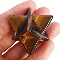 Natural Tiger Eye Gemstone 8 Point Merkaba Stars