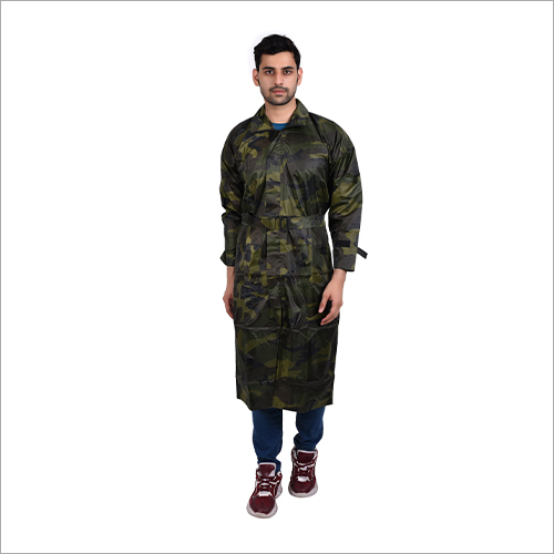 Long Rain Coat Military Print