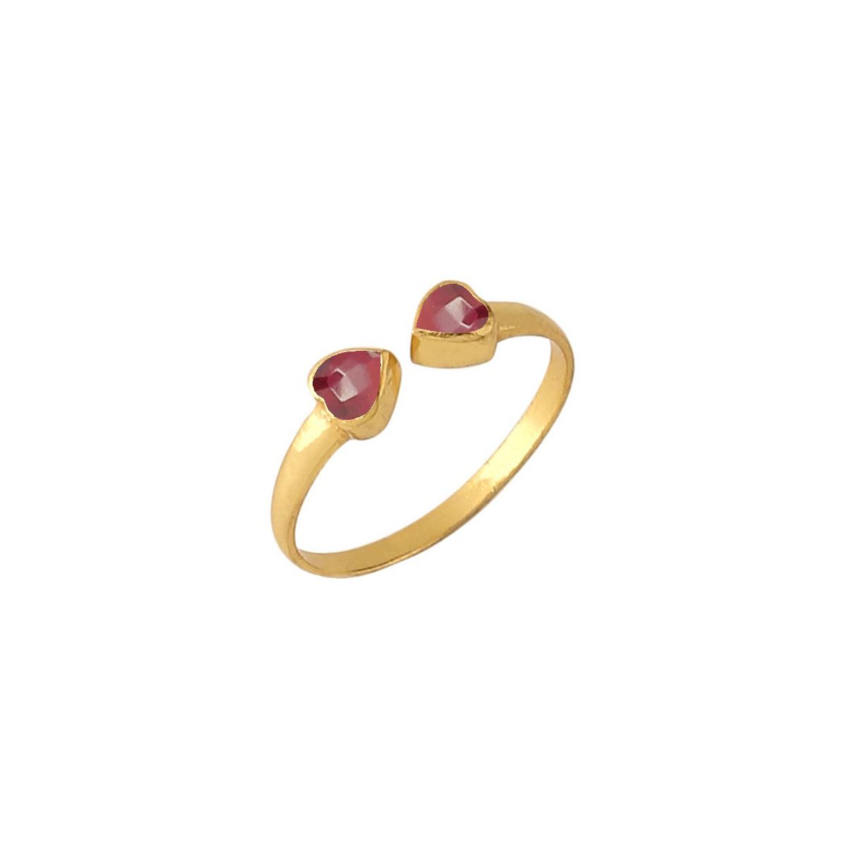 Heart Shape Gemstone 925 Silver Bezel Adjustable Ring