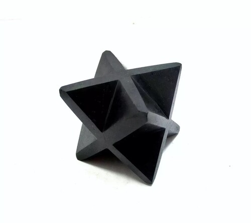 Natural Black Obsidian Gemstone 8 Point Merkaba Stars