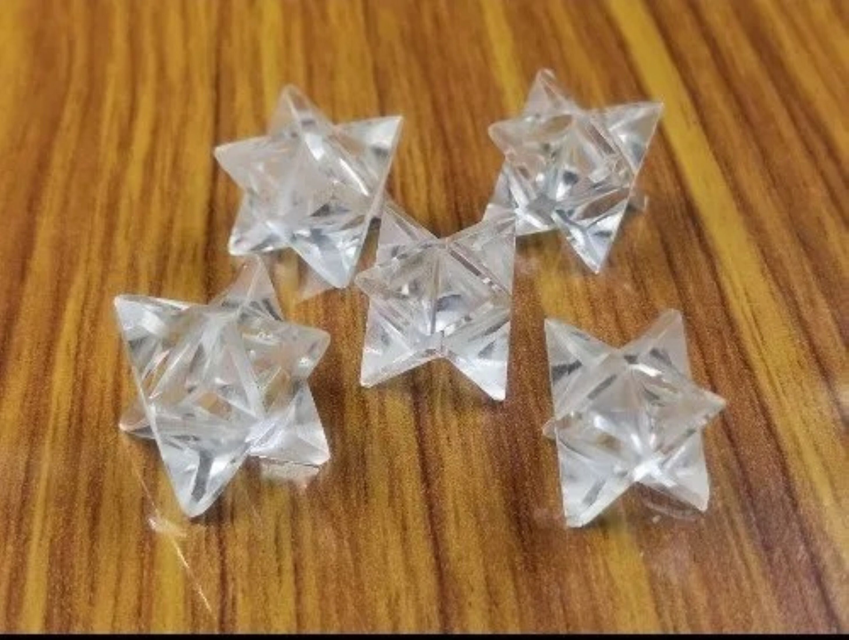 Natural Clear Quartz Gemstone 8 Point Merkaba Stars