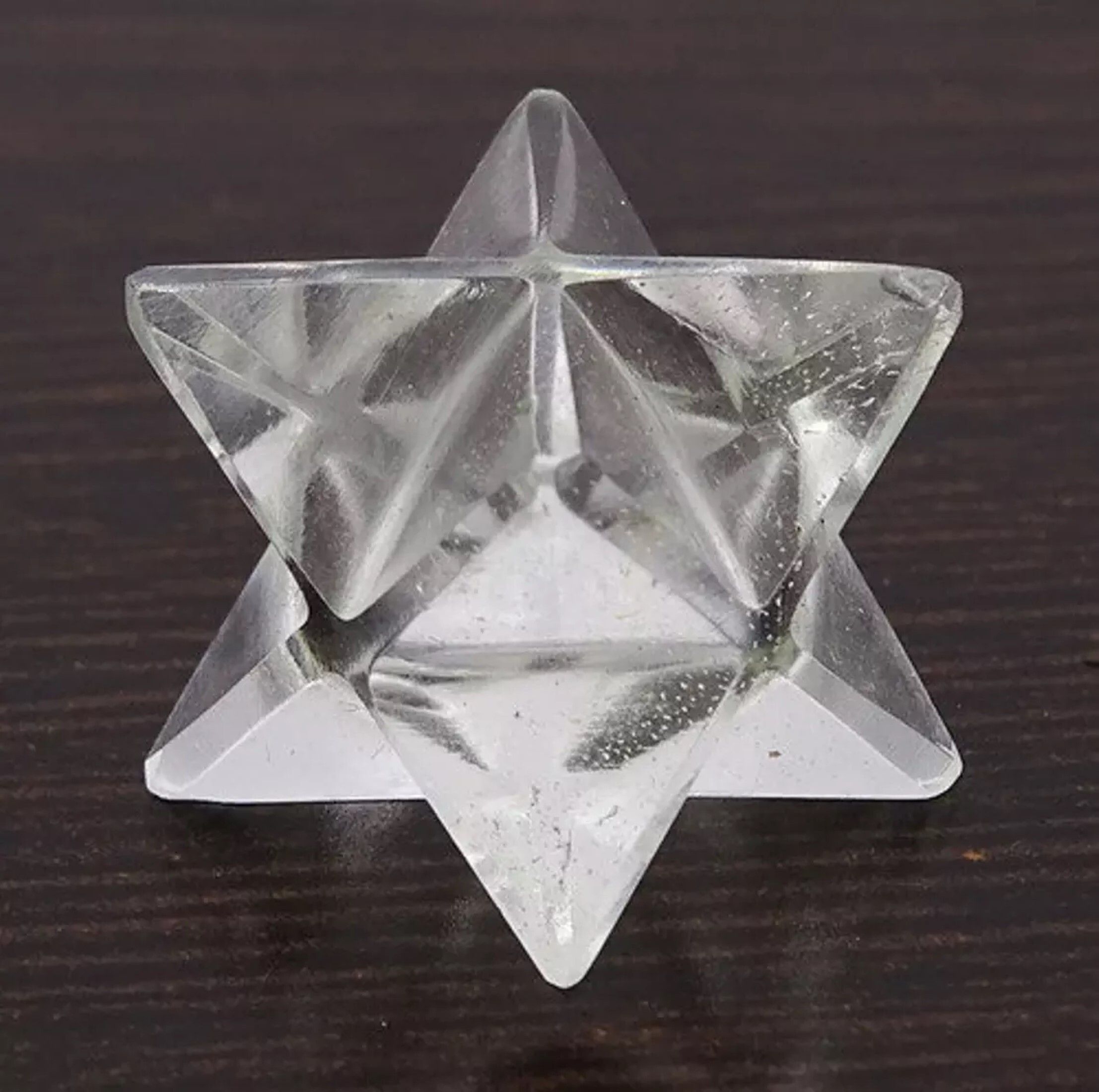 Natural Clear Quartz Gemstone 8 Point Merkaba Stars