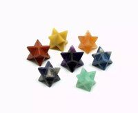 Natural Seven Chakra Gemstone 8 Point Merkaba Stars