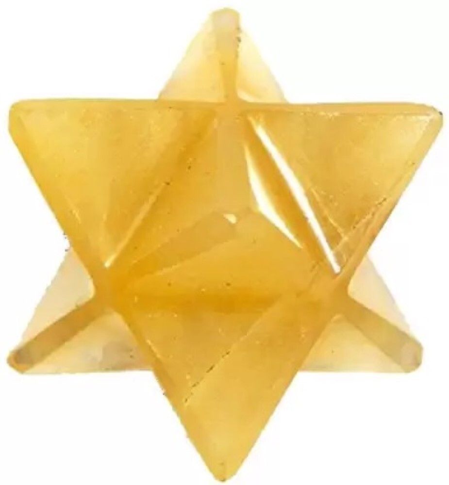 Natural Yellow Aventurine Gemstone 8 Point Merkaba Stars