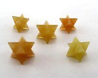 Natural Yellow Aventurine Gemstone 8 Point Merkaba Stars