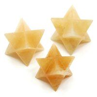 Natural Yellow Aventurine Gemstone 8 Point Merkaba Stars