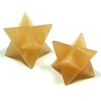 Natural Yellow Aventurine Gemstone 8 Point Merkaba Stars