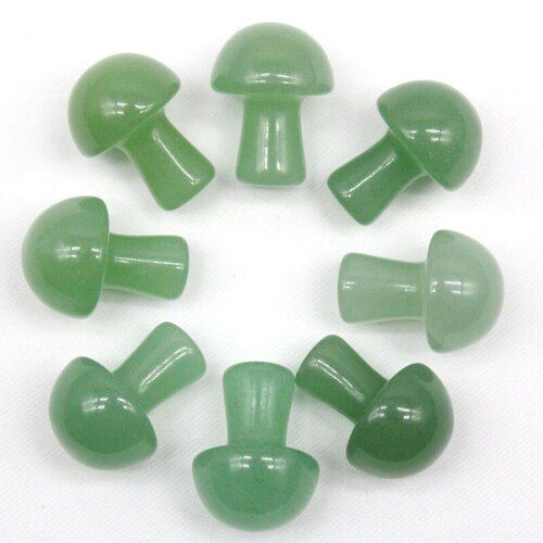 Natural Green Aventurine Gemstone Mini Mushroom Reiki Set