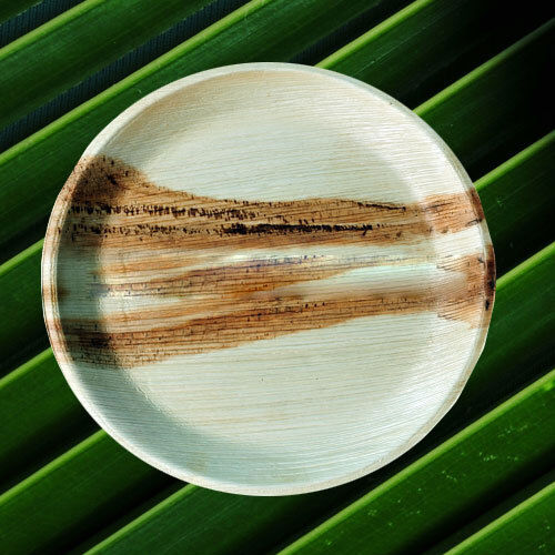 Brown 10 Inch Round Palm Plate