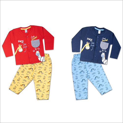 FS Hilineck Baby Suit - Cotton, Modern Style, O-neck, Light Yellow Bottom with Red Top, Kids Prints & Big Cartoon Decoration | Anti Wrinkle, Breathable, Quick Dry, Non Toxic