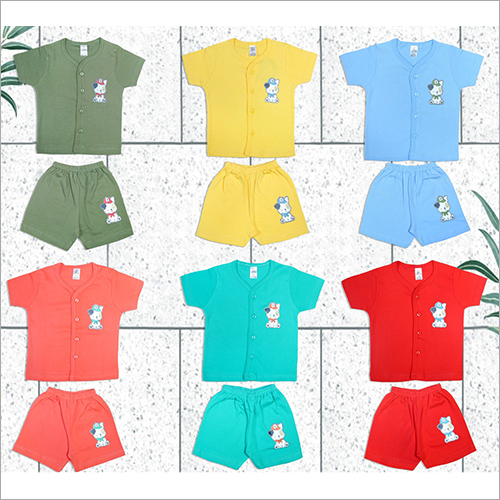 HS Front Open Baby Suit - Cotton Fabric, Breathable & Quick Dry | O-Neck, Printed Cartoon Design, Anti-Wrinkle, Non-Toxic for Boys & Girls