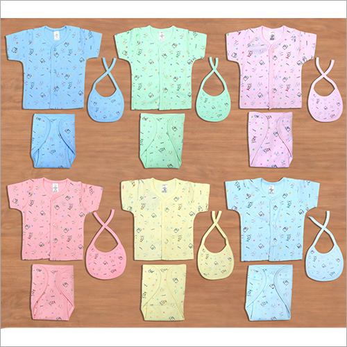 Nappy With Bip Baby Suit - Cotton, Modern Style, Pastel Shades | O-Neck, Printed Pattern, Anti-Wrinkle, Breathable, Quick Dry, Non-Toxic, Washable