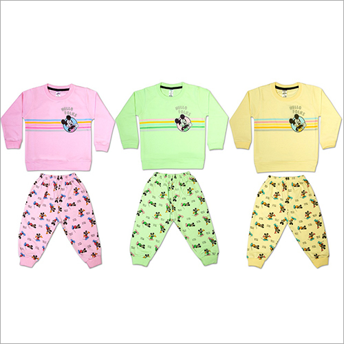 Winter Round Neck Baby Suit - Woolen Fabric, Elastic Waist Bottoms, Modern Style, Baby Print Pattern | Anti-Wrinkle, Breathable, Quick Dry, Non-Toxic