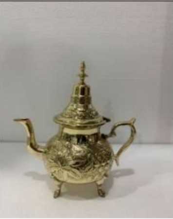 MOROCCAN BRASS TEA KETTLE WITH LEGS