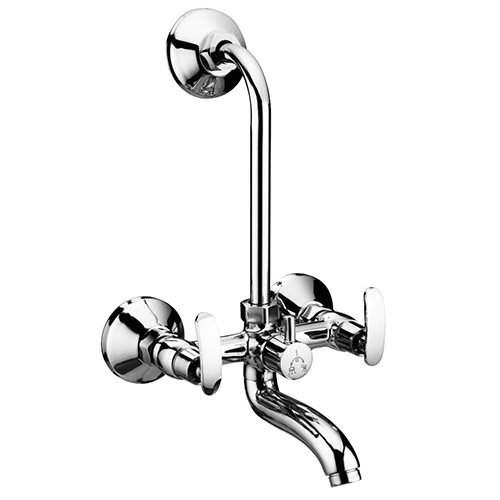 Silver L-Bend Wall Mixer