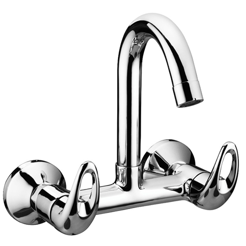 Chrome Plated Sink Mixer - Stainless Steel Material, Size Variations Available | Sleek Silver Finish, Elegant Design, Durable Performance