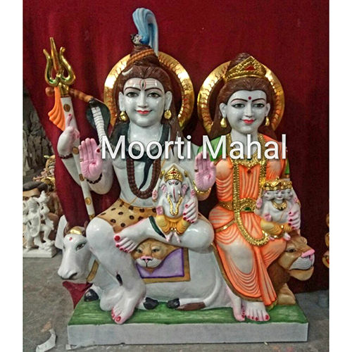 Polished Marble Lord Gauri Shankar Statue