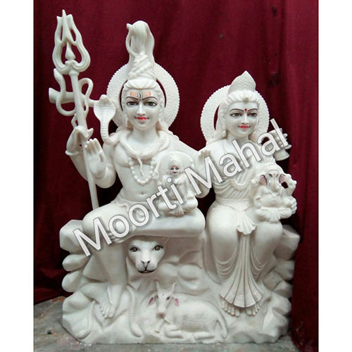 White Marble Gauri Shankar Statue