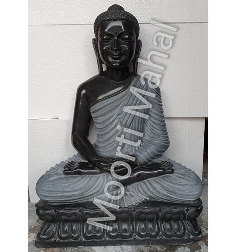 Black Marble Lord Buddha Statue