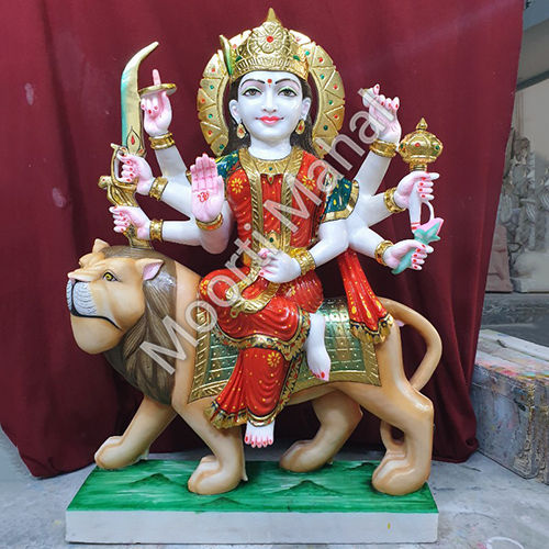 Polished Marble Mata Durga Statue