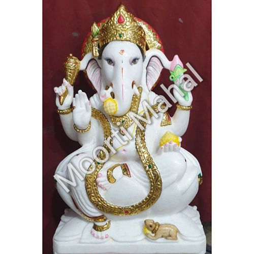 Polished Marble Ganesha Statue