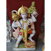 Polished Marble Hanuman Statue - Color: Multicolor
