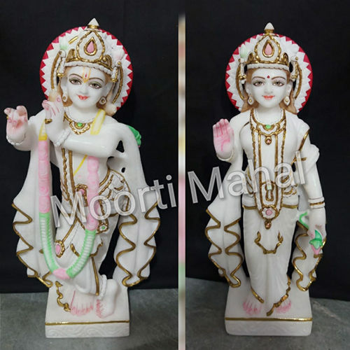 White Marble Radha Krishna Statue