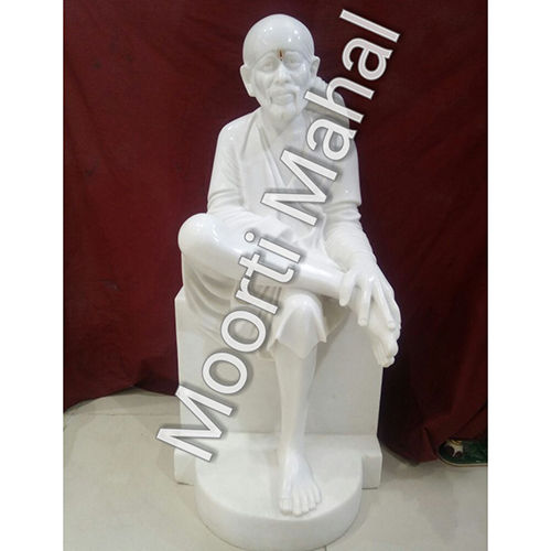 Sculpture White Marble Lord Sai Baba Statue