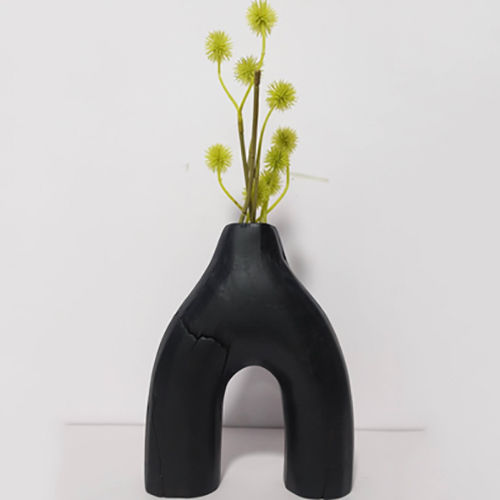 Bamboo Black Wooden Flower Vase