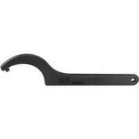 Pin Hook Spanner Wrench - Hardened Black Tempered Steel, 136mm Length X 4mm Thickness, For 30-32mm Round Nuts With Set Pin Holes, Industrial Usage
