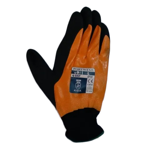 Portwest Hand Safety Glove - Full Finger, Printed Orange | Ideal for Daily Life Usage, Comfortable Fit and Enhanced Dexterity