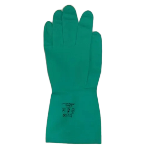 Nitrile Safety Hand Gloves - Full Finger Style Green Color Plain Pattern | Ideal for Daily Life Use and Versatile Protection