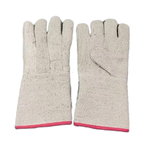 Grey Hand Glove - Cotton Blend, Full Finger, White Color | Plain Design for Daily Life Use