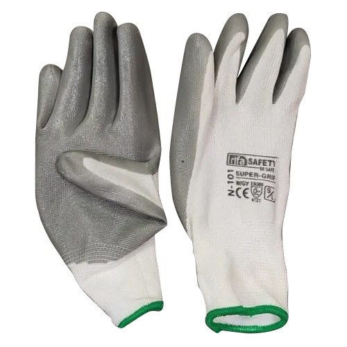 Grey White Hand Glove - Full Finger Household Gloves | Designed for Daily Life Usage, Durable Material, Stylish Grey White Color